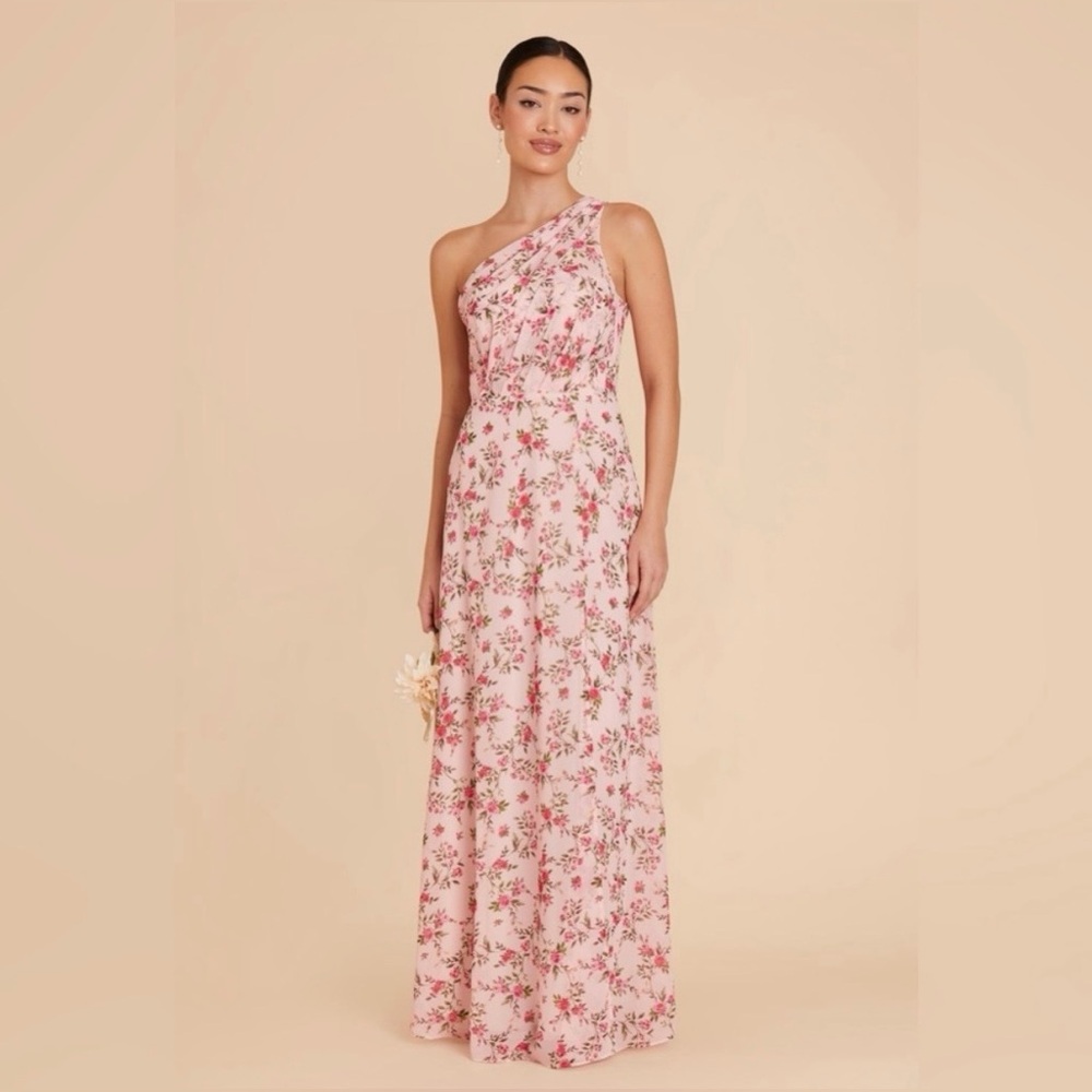 Birdy Grey Kira Wild Rose Garden Floral One-Shoulder Dress Petite Medium NWT